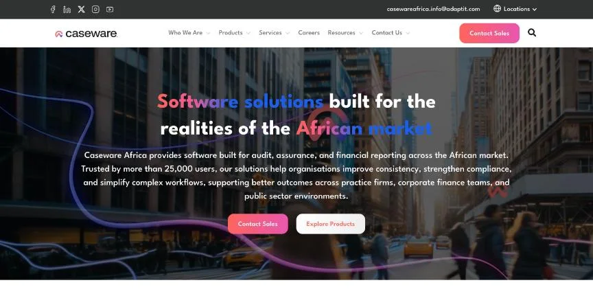 The Caseware Africa homepage